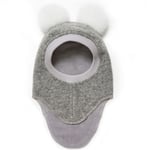 HUTTEliHUT BIG BEAR elefanthut wool 2 alpaca pompoms – light grey/white - 4-6år