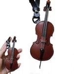 Handgjord Läder Violin & Cello Nyckelring, Musikinstrument Nyckelring Dark Brown