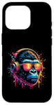 Coque pour iPhone 16 Pro Monkey DJ Disco Music Lover Gorilla Chimpanzee Casque audio