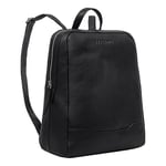 STILORD 'Maxime' Petit Sac à Dos en Cuir pour Femmes et Hommes Vintage Backpack Anti-Vol pour Les Étudiants en City Trip Daypack en Cuir véritable, Couleur:Noir