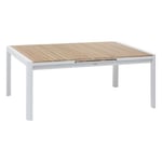 Table de jardin extensible 8-12 personnes Paradize coloris acacia et blanc Hesperide L.195/255 x l.120 x H.77 cm