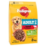 PEDIGREE Adult Croquettes au Boeuf et aux Legumes pour Chien Adulte sup10kg 3kg