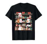 Ghost Christmas Reading Book Lover Library Christmas Teacher T-Shirt