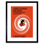 Wee Blue Coo ADVERT MOVIE FILM STEWART HITCHCOCK VERTIGO BLACK FRAMED ART PRINT B12X6490