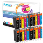 Lot de 20 cartouches jet d'encre type Jumao compatibles pour Canon PIXMA MG5550 +Fluo offert