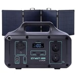 Pack station d'énergie portable IZYWATT 800 et panneau solaire pliant 200W, station électrique portable 800W, pour le camping et l'extérieur