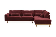 Copenhagen 2,5-seters L-Sofa - Lilla/Eik Sofa med sjeselong Lilla,Natur