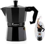 RAINBEAN Espresso Maker, Italian Stove Top Coffee Maker Moka Pot 3 Cup/150ml 