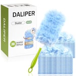 DALIPER Heavy Duty Duster Refills, Duster Kit with 30 PCS Refills & 1 Handle Compatible with Swiffer, 360° Dusters with 4X Microfibers For Dusting Ceiling Fans, Electronics,Furniture, Blinds