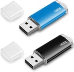 Cle USB 16 GO, [Lot de 2] USB Clef 16GO USB 2.0 Flash Drive 16GB Clé USB 16 GO pour Ordinateur Portable/PC/Voiture etc (2 Pack)