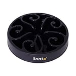 lionto Gamelle Anti-glouton pour Chiens et Chats, Ø 30 cm, Hauteur 5,5 cm, capacité jusqu'à 1500 g, gamelle antidérapante en Plastique Alimentaire, résistant au Lave-Vaisselle jusqu'à 100°, Noir