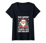 Womens Tech Support Christmas Helpdesk Computer Geek V-Neck T-Shirt