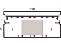 Hager Kanal Fb 60190/1 Ph Bottenhöjd 60 Mm, Bredd 190 Mm, Längd 2000 Mmperlehite Ral 9016 Plast - (2 Meter)