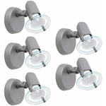 Applique murale pivotante Spot mural Spot Lampe de couloir Applique moderne mobile, gris, plastique, 1x douille E14, lot de 5