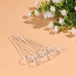 4PCS handle glass spoon Coffee Mixer Stick Drink Swizzle Stick Coffee Scoop