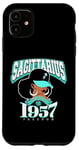 iPhone 11 Sagittarius 1957 Turquoise Birthday Afro Zodiac Queen Case