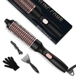 Brosse Chauffante 32mm, 3 en 1 Thermal Brush 32mm, Brosse Coiffante Chauffante avec 200℃, Brosse Thermique Double Tension, Brosse Ronde Chauffante Pour Coiffure – Peigne, Boucles, Droites