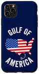 Coque pour iPhone 11 Pro Max Golfe des États-Unis Amérique Carte drôle Golfe du Mexique Drapeau USA 4 juillet