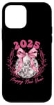 Coque pour iPhone 12 mini Ruban rose boule disco du Nouvel An 2025 | Happy New Year Party