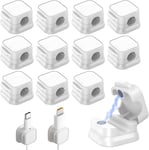 Lot De 12 Clips De Câble Magnétiques Réglables, Range-Câbles Accessoires De Bureau, Blanc Magnétique Pour Bureau, Table De Chevet, Câbles De Charge, Hdmi, Usb, Câble Audio, Maison