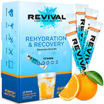 Revival Rapid Rehydration, Electrolytes Powder - High Strength Vitamin C, B1, B3, B5, B12 Supplement Sachet Drink, Effervescent Electrolyte Hydration Tablets - 12 Pack Orange