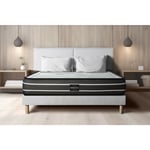 Prestige Literie - Ensemble matelas sommier Exclusive 140 x 190 cm - Couleur : Blanc