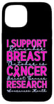 Coque pour iPhone 15 Je Soutien La Recherche Sur Le Cancer Du Sein