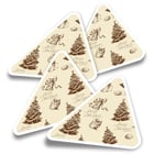 4x Triangle Stickers - Classic Merry Christmas Festive #8155