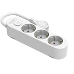 Silver Electronics - Base électrique multiprise Protek Plus 3 Prises avec Interrupteur câble 1,5 m IP20 Blanc