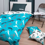 Fortnite Dabs Set Lit Simple Housse de Couette 140x200cm Linge 100% Coton