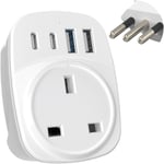 UK To Italy Plug Adapter with USB C | MyTravelPal® Travel Plug Adapter UK to | &