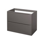 Meuble sous vasque suspendu gris taupe brillant l.80 x H.60 x P.45 cm, GoodHome Imandra