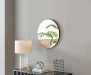 Emma 60cm Small Art Deco Metal Frame Round Hallway Bedroom Dining And Living Room Wall Mirror