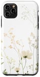 Coque pour iPhone 11 Pro Max Vert olive Boho botanique fleurs sauvages plantes fleur