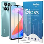 Natbok 2 Pack Tempered Glass for Honor X6a/Honor X6b Screen Protector,9H Hardness,Ultra Resistant,Anti-Fingerprints,No Bubbles,HD-Clear,Full Coverage Phone Film for Honor X6a [Easy Install]