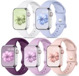 CeMiKa 5pack Bracelets Compatible avec Apple Watch Bracelet 41mm 38mm 40mm 42mm, Sangles Sport Silicone Souple pour iWatch Series 10 9 8 7 6 5 4 3 SE, Hommes Femmes, Colour G