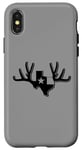 Coque pour iPhone X/XS Texas Buck Texas Flag Huge Buck Rack Black Texas Flag