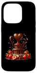 Coque pour iPhone 14 Pro Fontaine à chocolat en forme de cœur - Saint-Valentin romantique