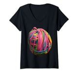 Womens rubberband ball V-Neck T-Shirt