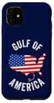 Coque pour iPhone 11 Golfe des États-Unis Amérique Carte drôle Golfe du Mexique Drapeau USA 4 juillet