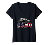 Womens Sand Rail Riding Dune Buggy Racing USA Flag Sand Rail V-Neck T-Shirt