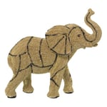 Alexandra House Living Figurine décorative dorée en Plastique éléphant 14 x 23 x 22 cm