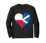 Heart for Half Polish Half Scottish A Poland Scotland Flag Long Sleeve T-Shirt