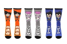 Dragon Ball Z Chibi Goku Frieza Vegeta Anime 3 Pack Crew Socks