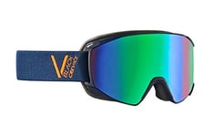 Black Crevice Unisexe - Masque de Ski Schladming, Navy/Orange/Green, Taille M Vert (Tour de tête 55-58 cm)