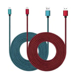 Câble USB Type C 3m avec charge rapide 3A,lot de 2 câbles USB-C en nylon tressé super durable compatible avec Galaxy S10/S9/S8/Google Pixel/LG/OnePlus/Moto et plus encore (rouge + bleu)