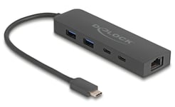 Delock 10 Gbps Usb-Hub Med 2,5 Gigabit Lan-Port Og Pd 85 W