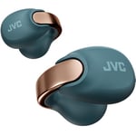 JVC nearphones Style Clip d'oreille Ecouteurs sans Fils avec Boucle Brillante, Confortables, Bluetooth 5.3, Connexion multipoints, autonomie 24H, Application dédiée - HA-NP1T-A (Bleu Carnard)