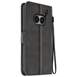 Avizar Folio case for Nothing Phone 2a Wallet with hand strap, Black