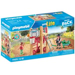 PLAYMOBIL 71475 Charpentier avec tourelle de jeu - My Life - 58 pièces - Jeu de rôle créatif